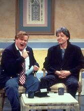 With Paul McCartney during The Chris Farley Show sketch