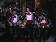 The Three Amigos in this Monologue (Steve Martin, Chevy Chase and Martin Short) appear in the December 6, 1986 episode.