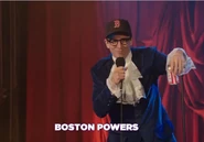 As Boston Powers, Austin's politically incorrect comedy doppleganger, in the The Original Kings of Catchphrase Comedy Tour sketch.