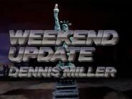 The title card used during Dennis Miller's run on Saturday Night Live.