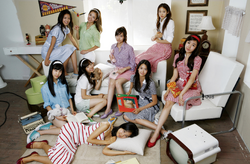 Girls' Generation promoting "Into the New World" (2007)