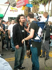 Serj Tankian talking with some protester during the shooting of Boom!