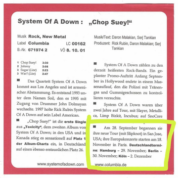 System of a down 2018 setlist best sale