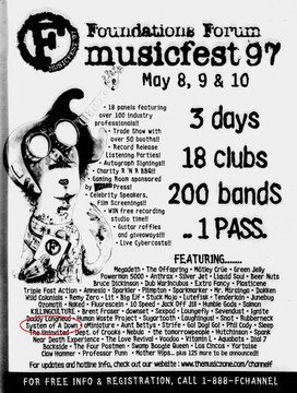 F Music Festival May 9th 1997 System of a Down Wiki Fandom
