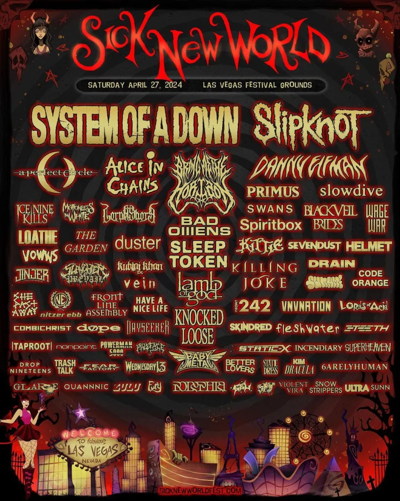 Sick New World Festival April 27th, 2024 System of a Down Wiki Fandom