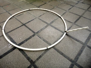 "Travel" hoop made of PEX tubing.