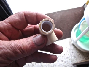 Insert your sleeve and sawcut it as flush as you can