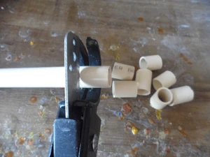 To connect the CPVC fittings to each other you need to cut 3/4" pieces from a 1/2" tube section of CPVC. If you don't have a cutter or utility knife a hacksaw will do