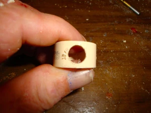 
Use the starter hole so you can drill a larger 1/2" hole (as shown)
