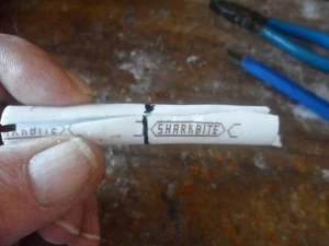 Mark the middle of this piece...