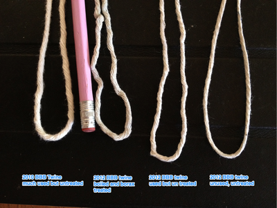 I frequently use soda-washed twine for my bottom strings