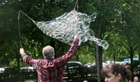 Philip Noble putting a bubble net to good use