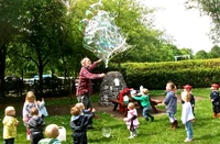 Philip Noble putting a bubble net to good use