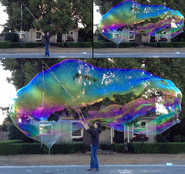 Super giant bubble created with HEC-based mix.