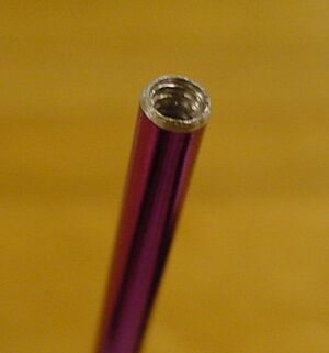 cut end bored out and tapped