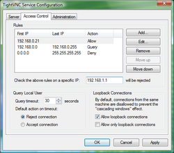 Screenshot of TightVNC.