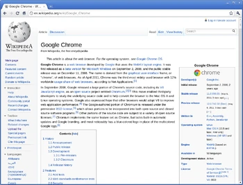 Displaying Wikipedia Chrome 11.0 on Ubuntu