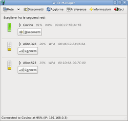 Screenshot of Wicd.