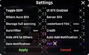 Settings | Sol's RNG Wiki | Fandom