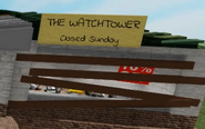 The name of his shop changes to "THE WATCHTOWER"
