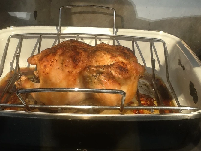 Baking a chicken