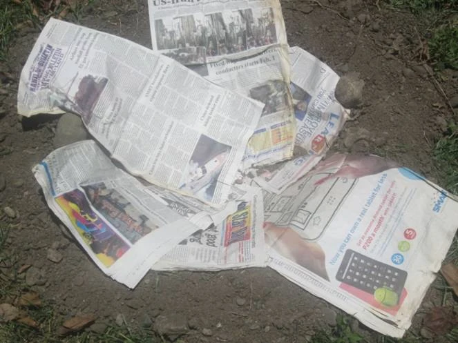 Cover with newspaper.