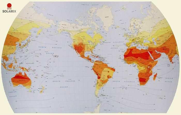 Peak Sun Hours Map Solar Radiation | Solar Cooking | Fandom