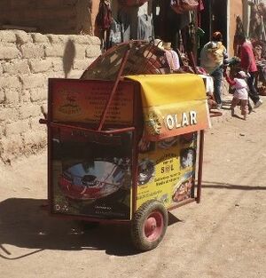 Kiosco SOLAR cart packed for transport, 2-27-13