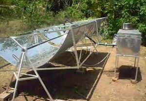 Saracon Solar Cooker side view, 2009