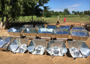 The solar cookers are put into service cooking the meal