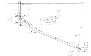 Multi-Conical Solar Cooker support arm sketch, 8-8-13