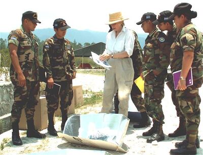 Patricia McArdle teaching Honduran soldiers 2008