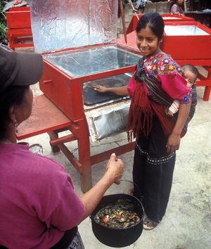 CASEP solar box oven user in Guatamala, 5-21-15