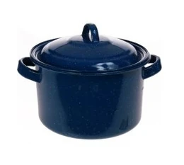 Inspired by traditional Graniteware, the Stansport GSI Enamelware blends old-fashioned charm and functionality into one sturdy package. Plus, three-ply construction maximizes heat distribution for even cooking.