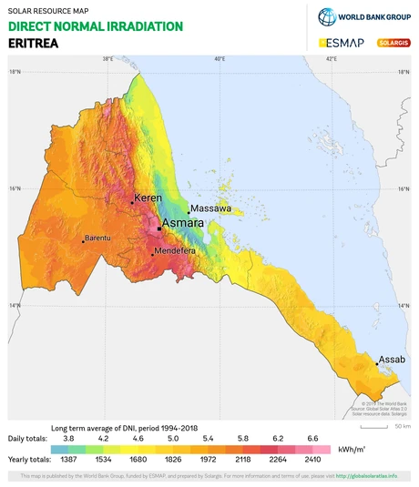 Eritrea irradiation map, 8-5-22