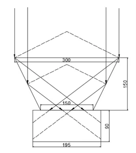 Side view box cooker with dimensions