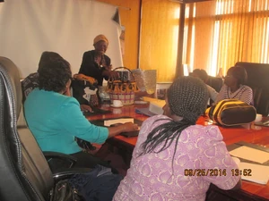 Mama solar facilitating on the use of fireless cooker and solar cookers during training of Alliance of Women in coffee in Nairobi