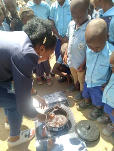 Seeing how the food is cooked up close