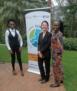 Rosemary Atieno, pictured on the right, founder of COMPE