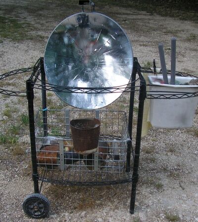 Parabolic Basket and Tin Can Solar Cooker