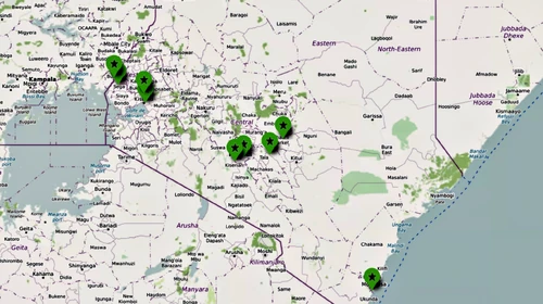 Integrated Solar Cooking Kenya member locations (map data © OpenStreetMap contributors under ODbL)
