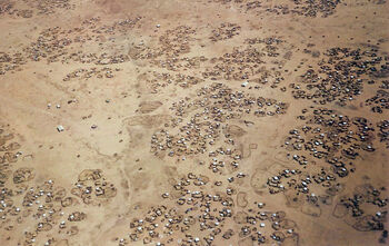 Iridimi refugee camp from air