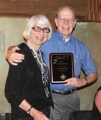 Barbara Knudson with Bob Metcalf receiving Order of Excellence Award 2005