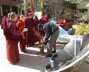 FoST parabolics at Tek Chok Ling Nunnery, Bauda, Nepal, 1-4-17