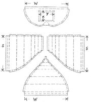 Thru-wall four-panel schematic patterns