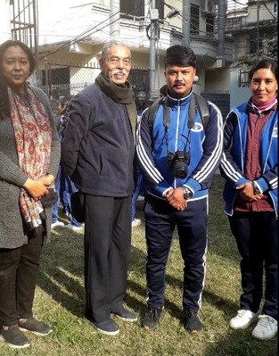 Sanu Kaji Shrestha, second from left