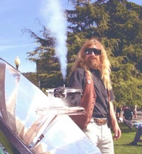 Bart Orlando with pressure solar cooker, 1-30-17