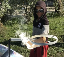 A student sees firsthand what the cooker is capable of