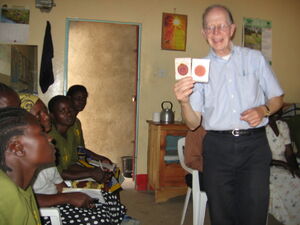 Professor Metcalf teaching water testing methods