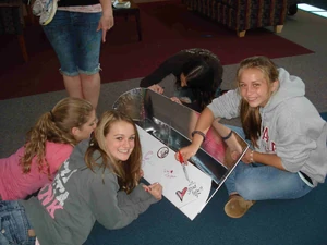  worked with 8th grade US students to manufacture 275 plastic/mylar  for the Sakali Refugee Camp.